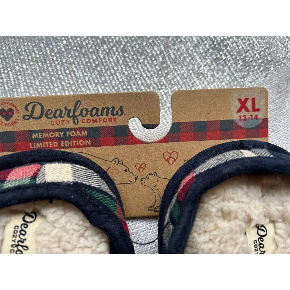 Dearfoams Papa Bear, Plaid slippers. Size XL(13/14). In new condition! With Tags